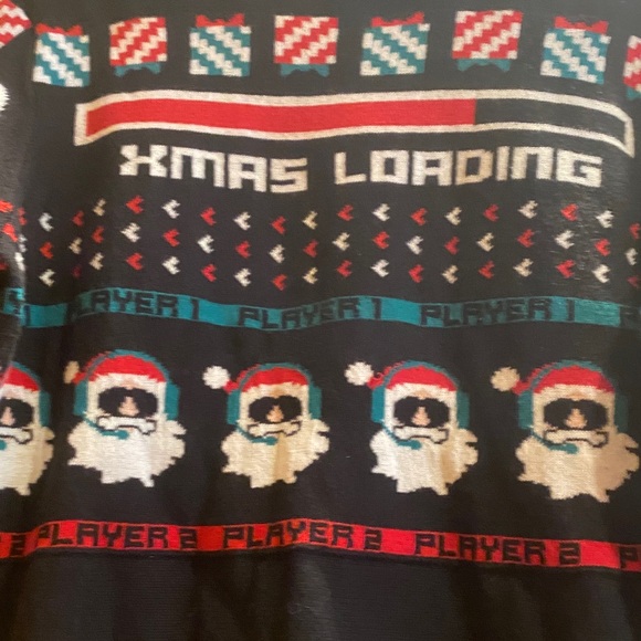 Primark Black Christmas Sweater with Santa and Gamer Design - Picture 4 of 4